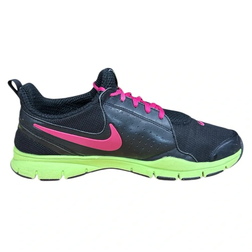 Nike Women’s Training TR Athletic Shoes Black/Pink/Lime 454445-063 Size 9